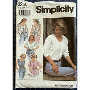 Simplicity Pattern 8256 Misses' Set Of Tops 5-Variations Size 10-16 Cut Complete